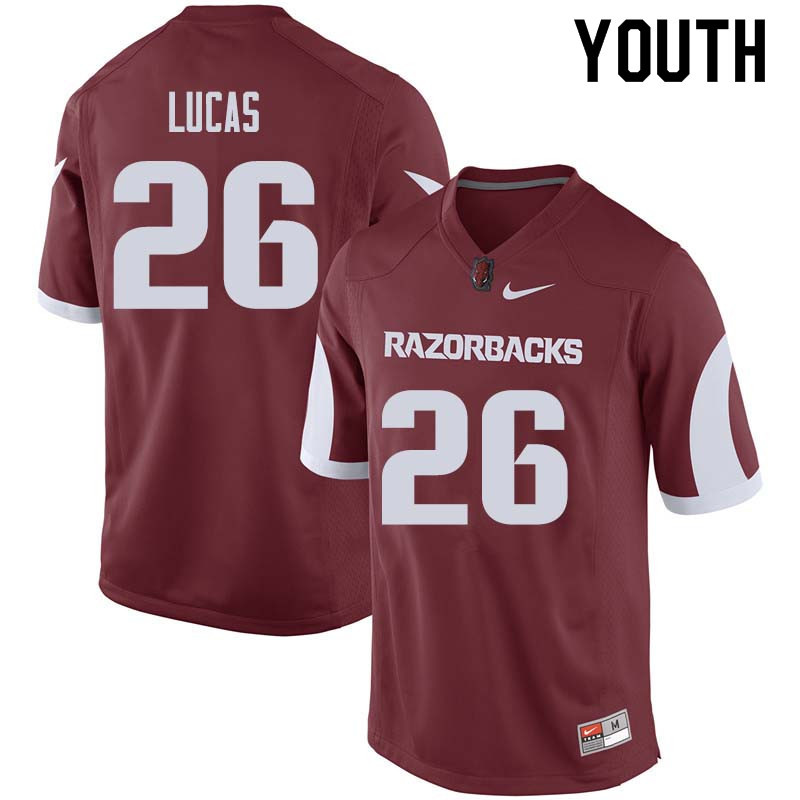 Youth #26 Ryder Lucas Arkansas Razorback College Football Jerseys Sale-Cardinal - Click Image to Close